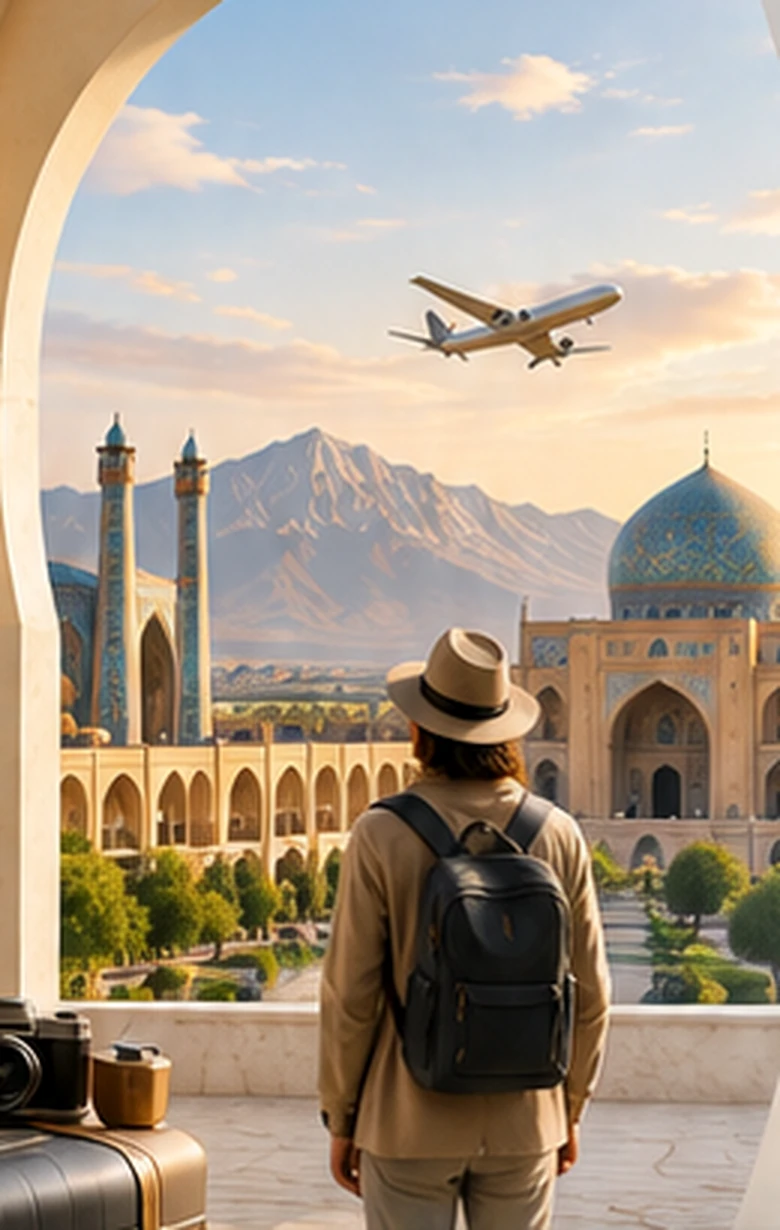 گردشگر در نمایی از معماری ایرانی
